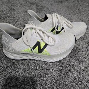 New Balance Fresh Foam White and Lime Green Running Shoes